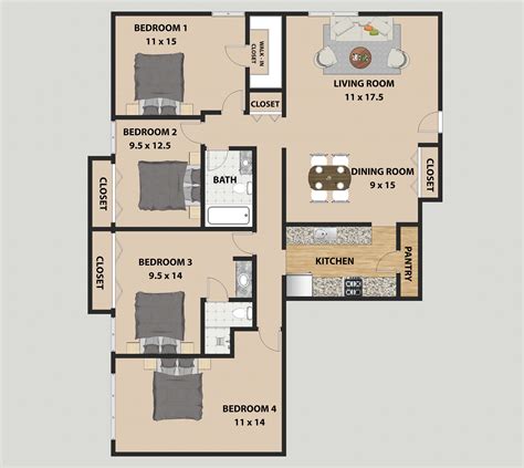 Here's the floor plan of the .